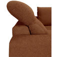 ECKSOFA Cognac Chenille  inkl. Zierkissen, Bettkasten, Schlaffunktion, Rücken echt, Kopfteilverstellung, Liegefläche im Originalstoff  - Cognac/Schwarz, KONVENTIONELL, Textil/Metall (266/185cm) - Carryhome