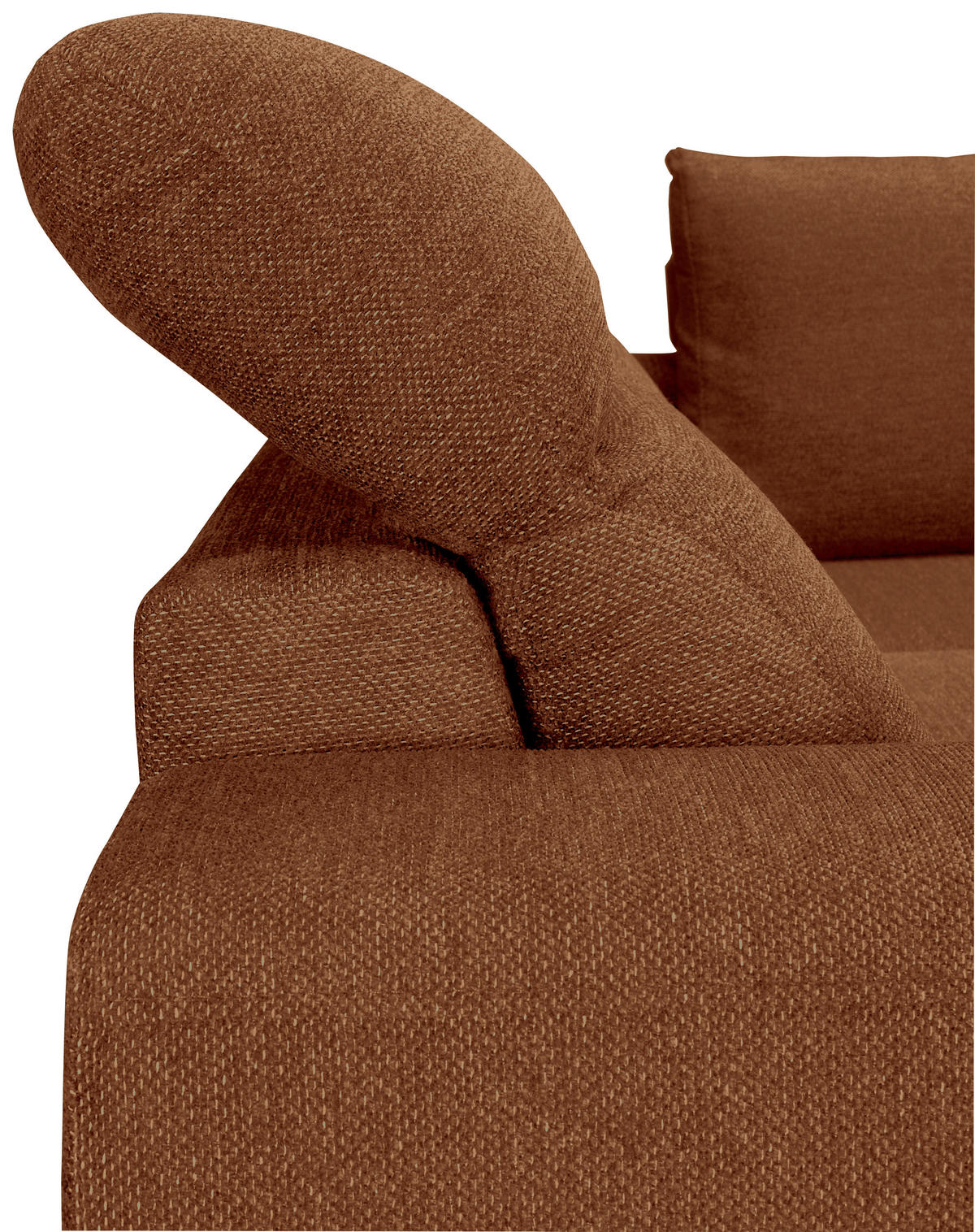ECKSOFA Cognac Chenille  - Cognac/Schwarz, KONVENTIONELL, Textil/Metall (266/185cm) - Carryhome