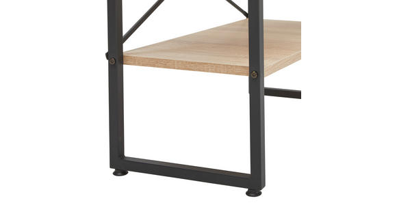 REGAL 64/180/31 cm Schwarz, Sonoma Eiche - Schwarz/Sonoma Eiche, MODERN, Holzwerkstoff/Metall (64/180/31cm) - Novel