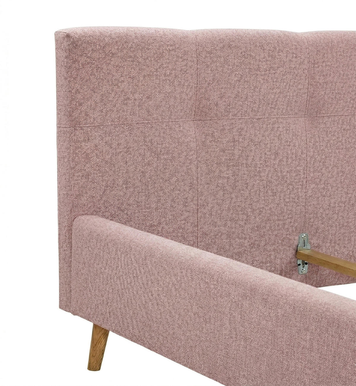 POLSTERBETT 180/200 cm,  in Pink,  - Pink/Eichefarben, MODERN, Holz/Textil (180/200cm) - MID.YOU