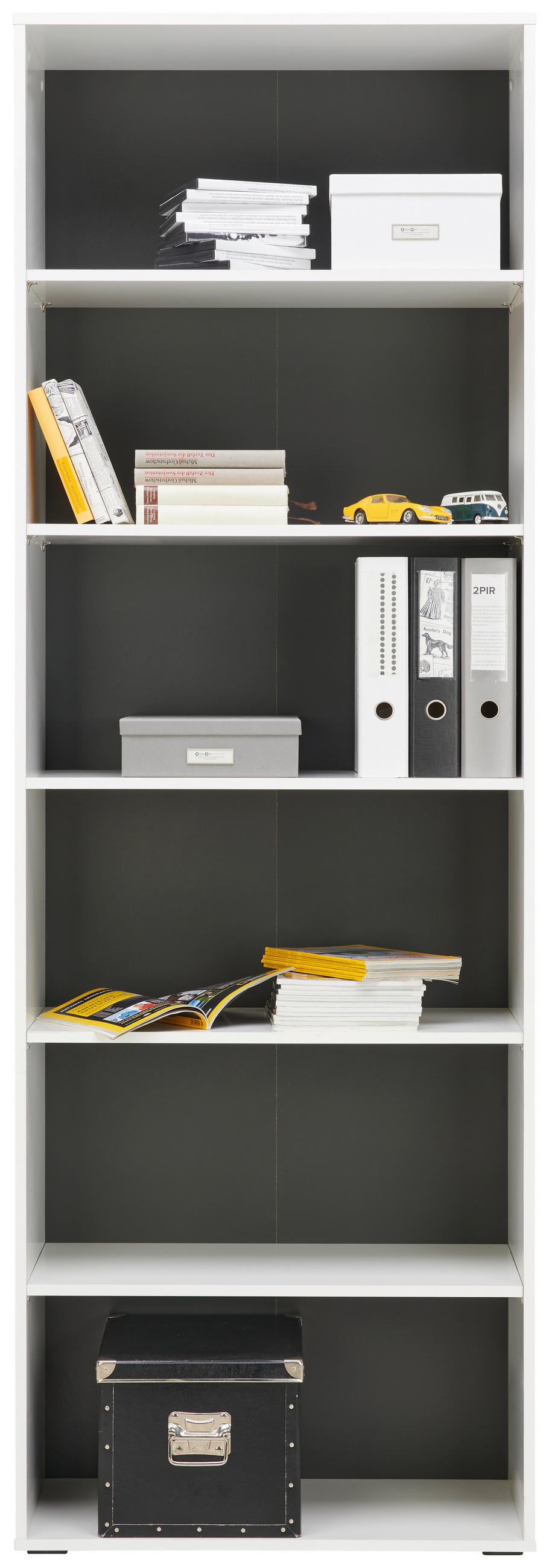 REGÁL, antracitová, biela, 75/222,2/40 cm - biela/antracitová, Basics, kompozitné drevo/plast (75/222,2/40cm) - Hom`in