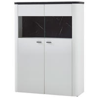HIGHBOARD Weiß, Dunkelgrau  109/145,4/37,4 cm  - Dunkelgrau/Schwarz, Design, Glas/Holzwerkstoff (109/145,4/37,4cm) - Xora