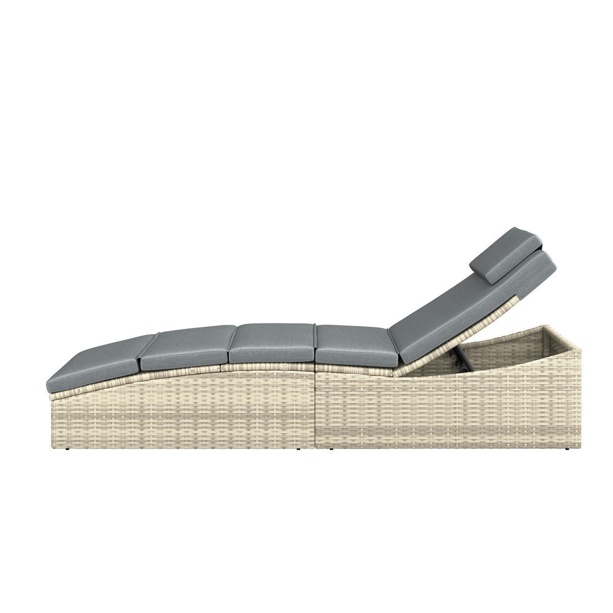 GARTENLIEGE 190/80/60 cm  - Grau, MODERN, Kunststoff/Textil (190/80/60cm) - Ambia Garden