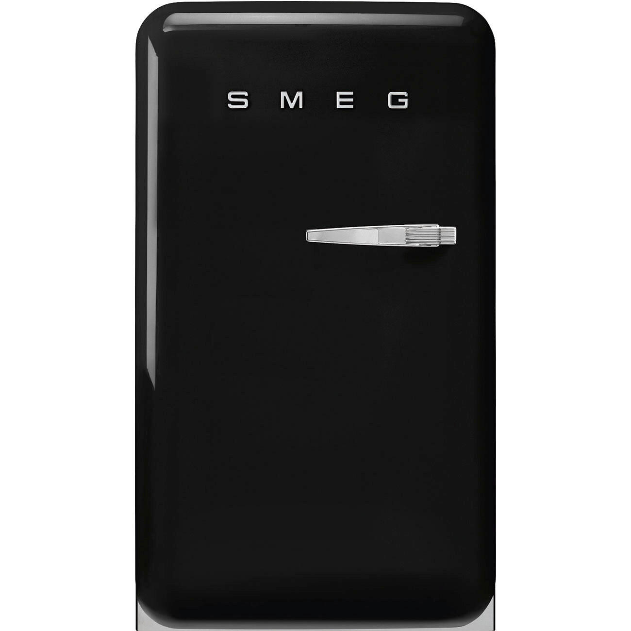 KÜHLSCHRANK 54.5/97.0/70.1 cm  - Schwarz Hochglanz, Trend, Metall (54.5/97.0/70.1cm) - SMEG