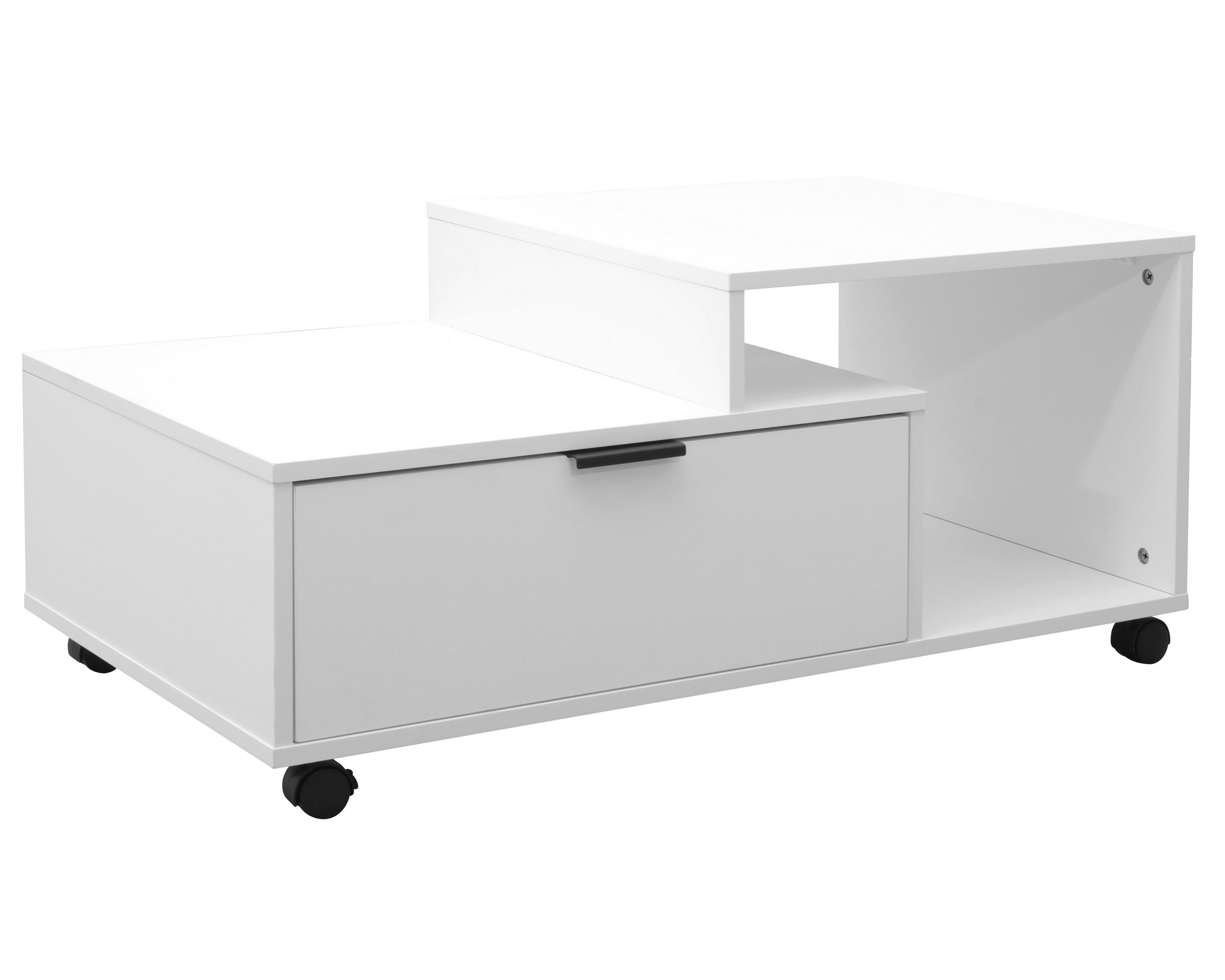 COUCHTISCH 90/50/40 cm rechteckig Weiß  - Weiß, Design, Holzwerkstoff/Kunststoff (90/50/40cm) - MID.YOU