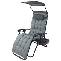 GARTENLIEGE 64/133/91 cm  - Hellgrau, Modern, Textil/Metall (64/133/91cm) - Gardenson