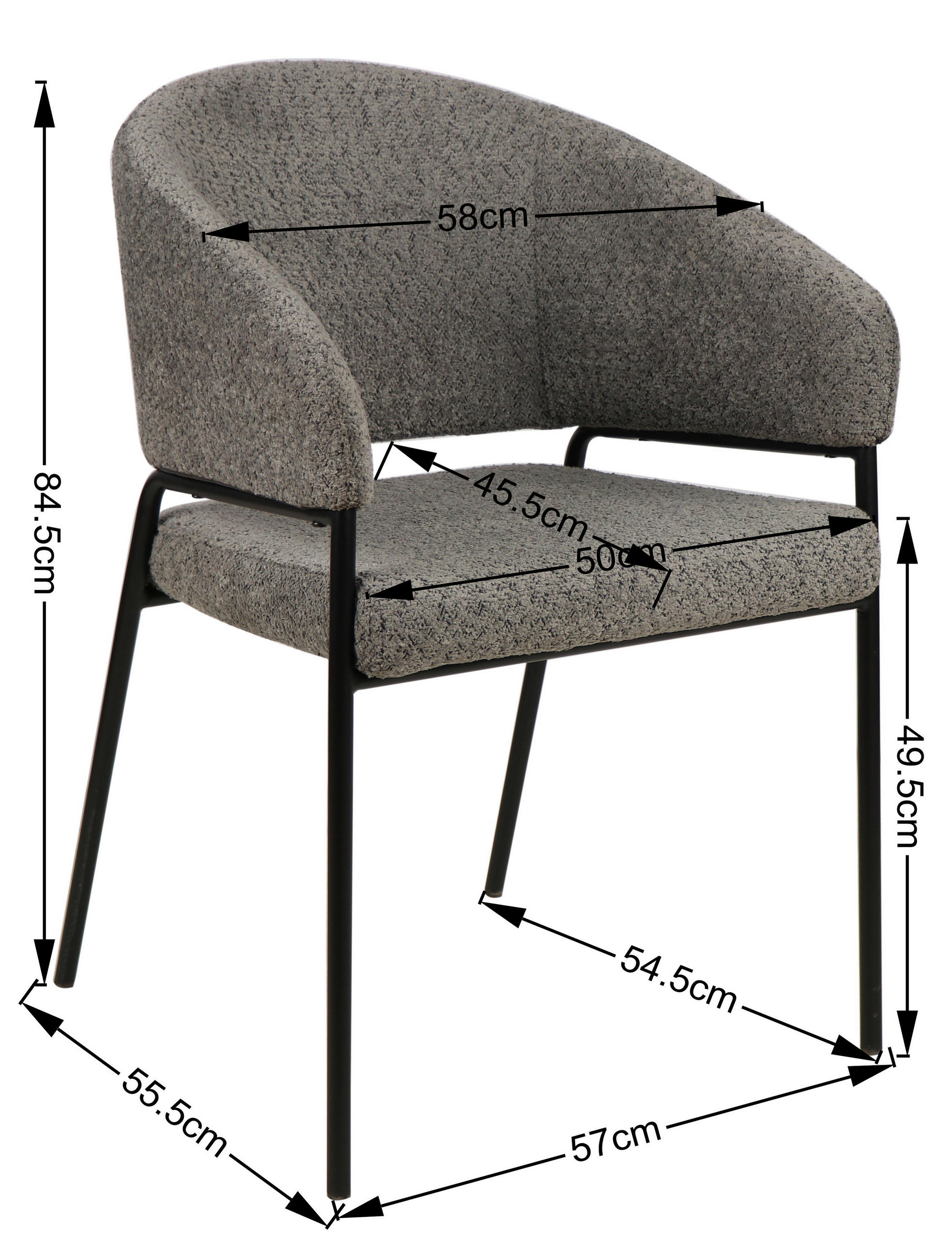 STOLICA SA RUKONASLONOM  bež       - bež/crna, Dizajnerski, drvo/metal (58/84,5/55.5cm) - Hom`in