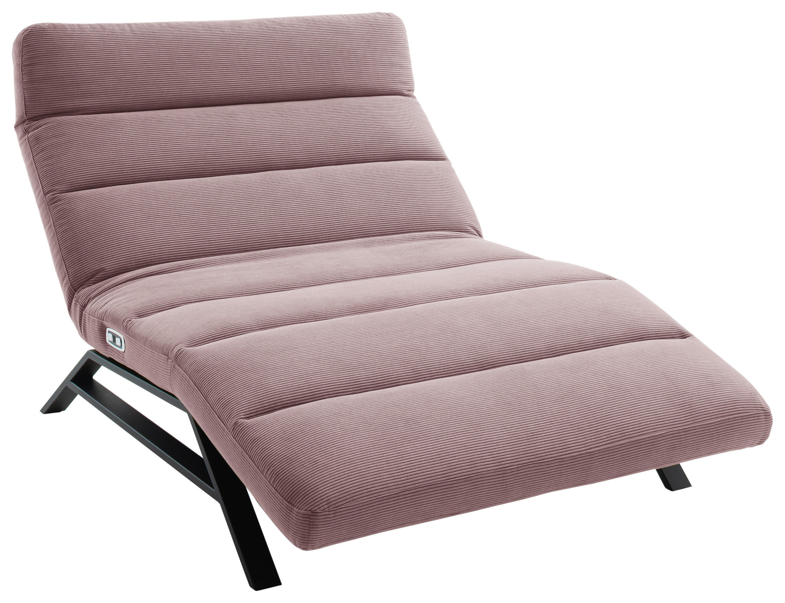 RELAXLIEGE Feincord Altrosa  - Schwarz/Altrosa, Design, Textil/Metall (120/54-113/158-198cm) - Pure Home Lifestyle