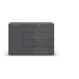KOMMODE  in 120/81/42 cm  - Dunkelgrau, Design, Glas/Holzwerkstoff (120/81/42cm) - Carryhome
