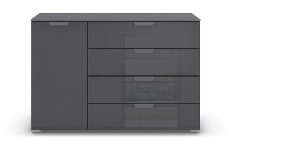 KOMMODE  in 120/81/42 cm  - Dunkelgrau, Design, Glas/Holzwerkstoff (120/81/42cm) - Carryhome