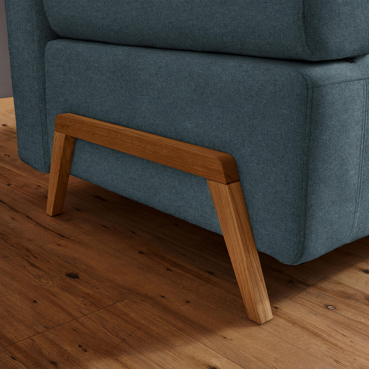 SCHLAFSOFA in Textil Blau  - Blau/Naturfarben, Design, Holz/Textil (211/88/102cm) - Niels Andersson
