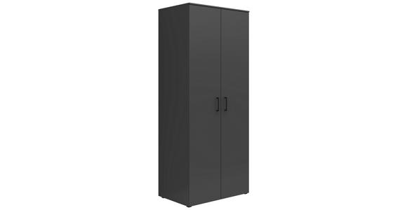 MEHRZWECKSCHRANK 80/195/52 cm  - Anthrazit/Schwarz, MODERN, Holzwerkstoff/Kunststoff (80/195/52cm) - Carryhome