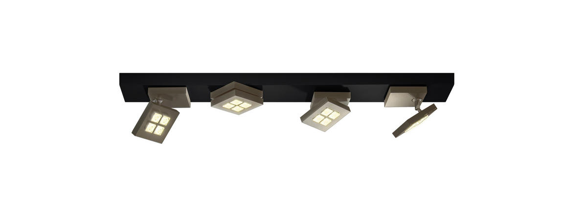 LED-DECKENLEUCHTE Book 72/10/10,5 cm    - Taupe/Schwarz, Design, Metall (72/10/10,5cm) - BOPP