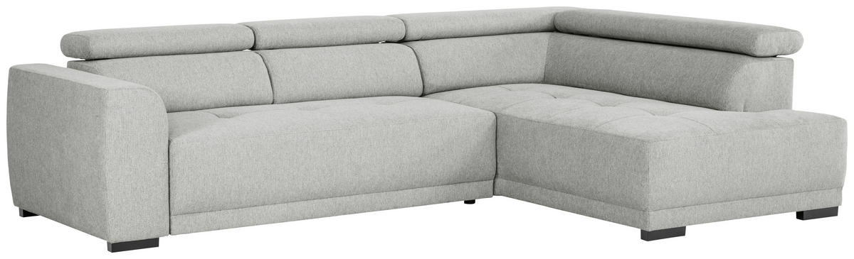 ECKSOFA in Struktur Grau  - Schwarz/Grau, Design, Kunststoff/Textil (284/205cm) - MID.YOU