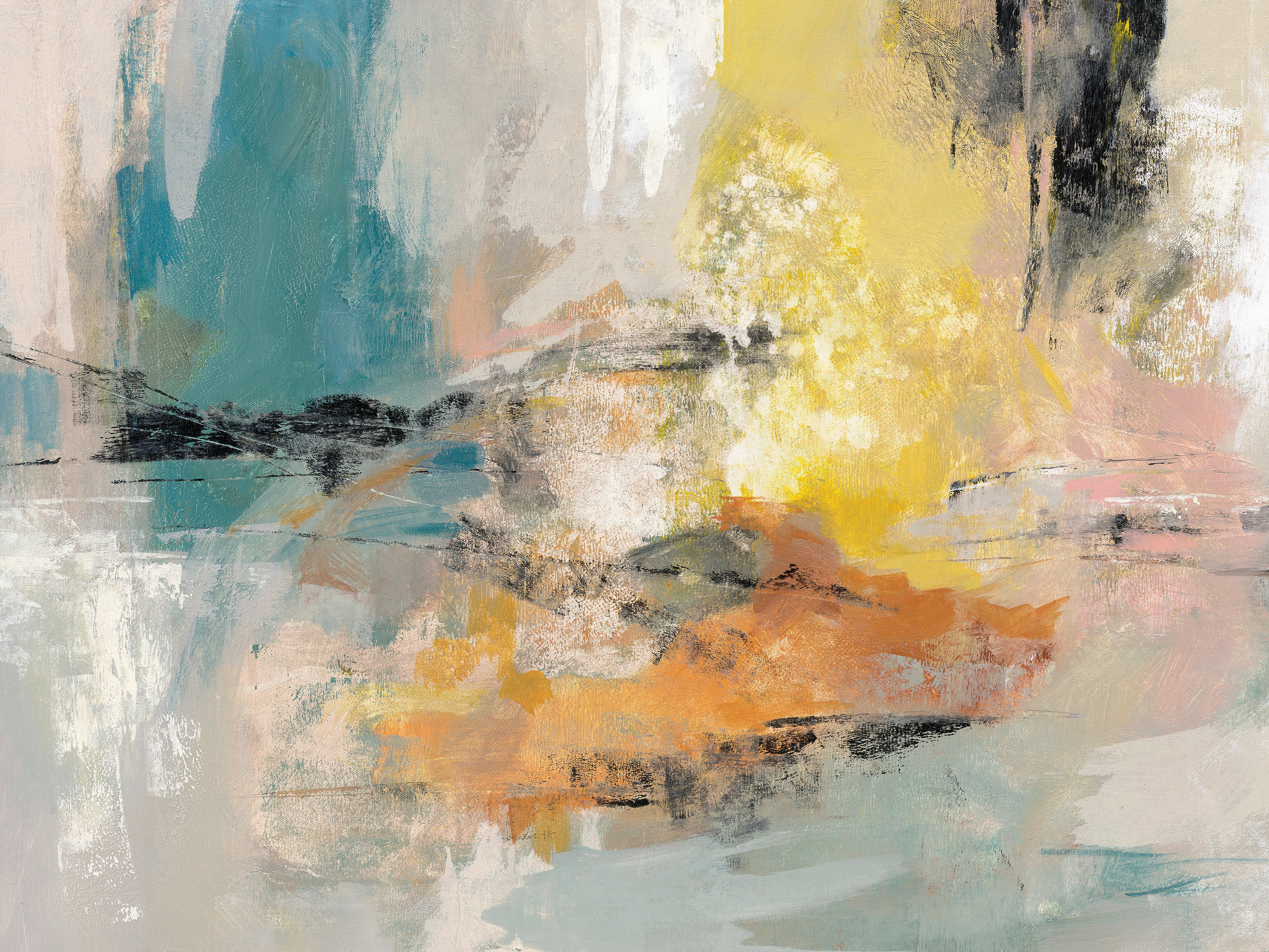 OBRAZ NA PLÁTNĚ, abstraktní, 60/80 cm  - vícebarevná, Konvenční, dřevo/papír (60/80cm) - Euroart