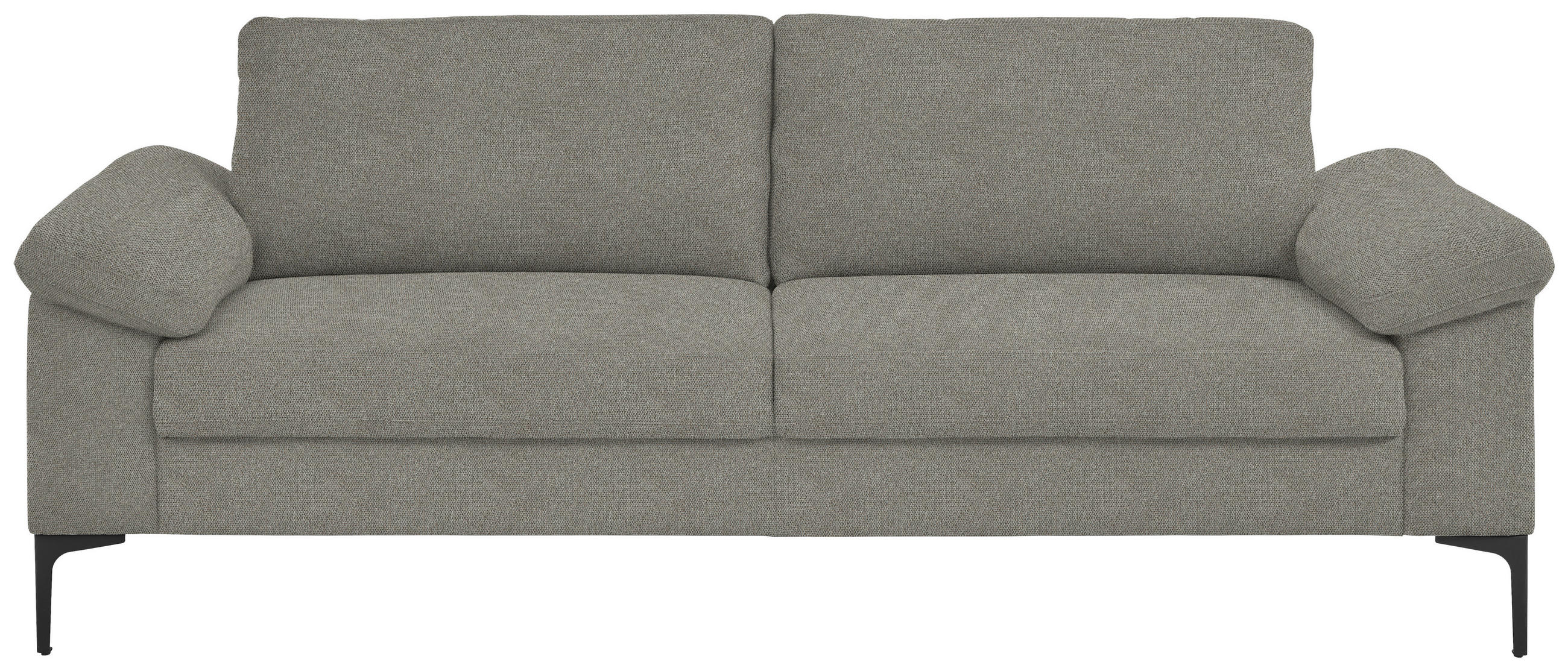 3-SITZER-SOFA in Flachgewebe Graubraun  - Graubraun/Schwarz, Design, Textil/Metall (226/89/97cm) - Pure Home Lifestyle