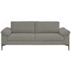 3-SITZER-SOFA in Flachgewebe Graubraun  - Graubraun/Schwarz, Design, Textil/Metall (226/89/97cm) - Pure Home Lifestyle