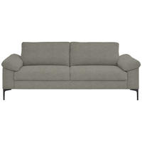 3-SITZER-SOFA in Flachgewebe Graubraun  - Graubraun/Schwarz, Design, Textil/Metall (226/89/97cm) - Pure Home Lifestyle