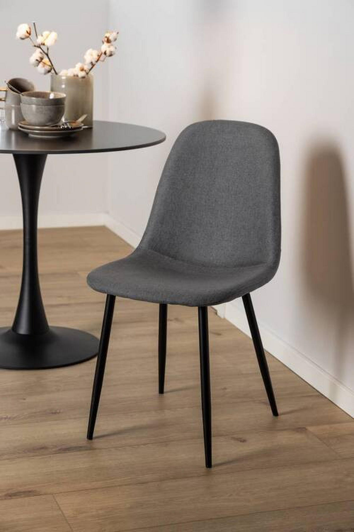 SCAUN in textil negru, gri închis  - gri închis/negru, Trend, metal/textil (44/86/54cm) - Carryhome