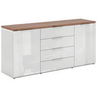 SIDEBOARD  in 170/82/44 cm  - Weiß Hochglanz/Schwarz, Basics, Holzwerkstoff/Kunststoff (170/82/44cm) - Carryhome