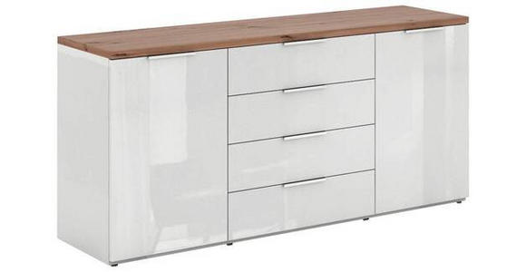 SIDEBOARD 170/82/44 cm  - Weiß Hochglanz/Schwarz, Basics, Holzwerkstoff/Kunststoff (170/82/44cm) - Carryhome