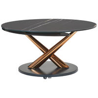 COUCHTISCH 80-128/80/40 cm rund Anthrazit, Kupferfarben  - Anthrazit/Kupferfarben, Design, Keramik/Metall (80-128/80/40cm) - Naos
