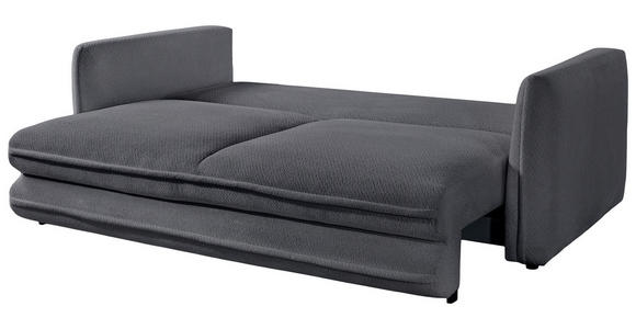 SCHLAFSOFA Struktur Dunkelgrau Zierkissen, Rückenkissen, Bettkasten, Schlaffunktion, Rücken echt, Liegefläche im Originalstoff  - Dunkelgrau/Schwarz, KONVENTIONELL, Kunststoff/Textil (237/94/117cm) - Carryhome