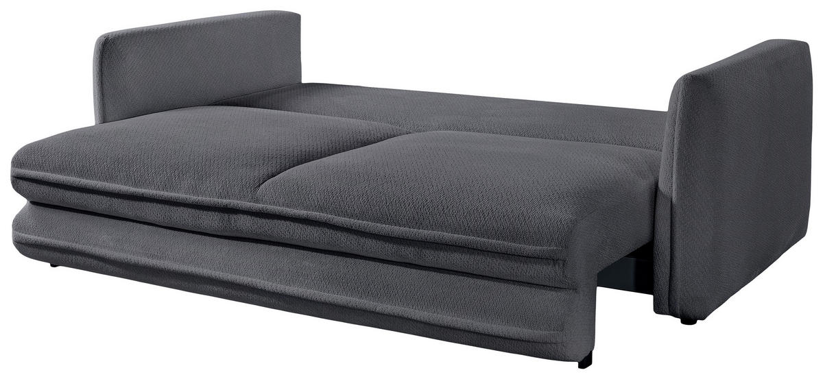 SCHLAFSOFA  mit Liegefunktion, Rücken echt Struktur Dunkelgrau  - Dunkelgrau/Schwarz, KONVENTIONELL, Kunststoff/Textil (237/94/117cm) - Carryhome