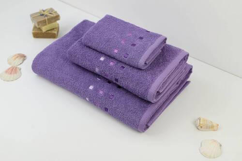 PEŠKIR ZA GOSTE QUATTRO lila 30/50 cm - lila, Osnovno, tekstil (30/50cm) - Esposa