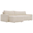 ECKSOFA in Cord Creme  - Creme/Schwarz, MODERN, Kunststoff/Textil (150/245cm) - Carryhome