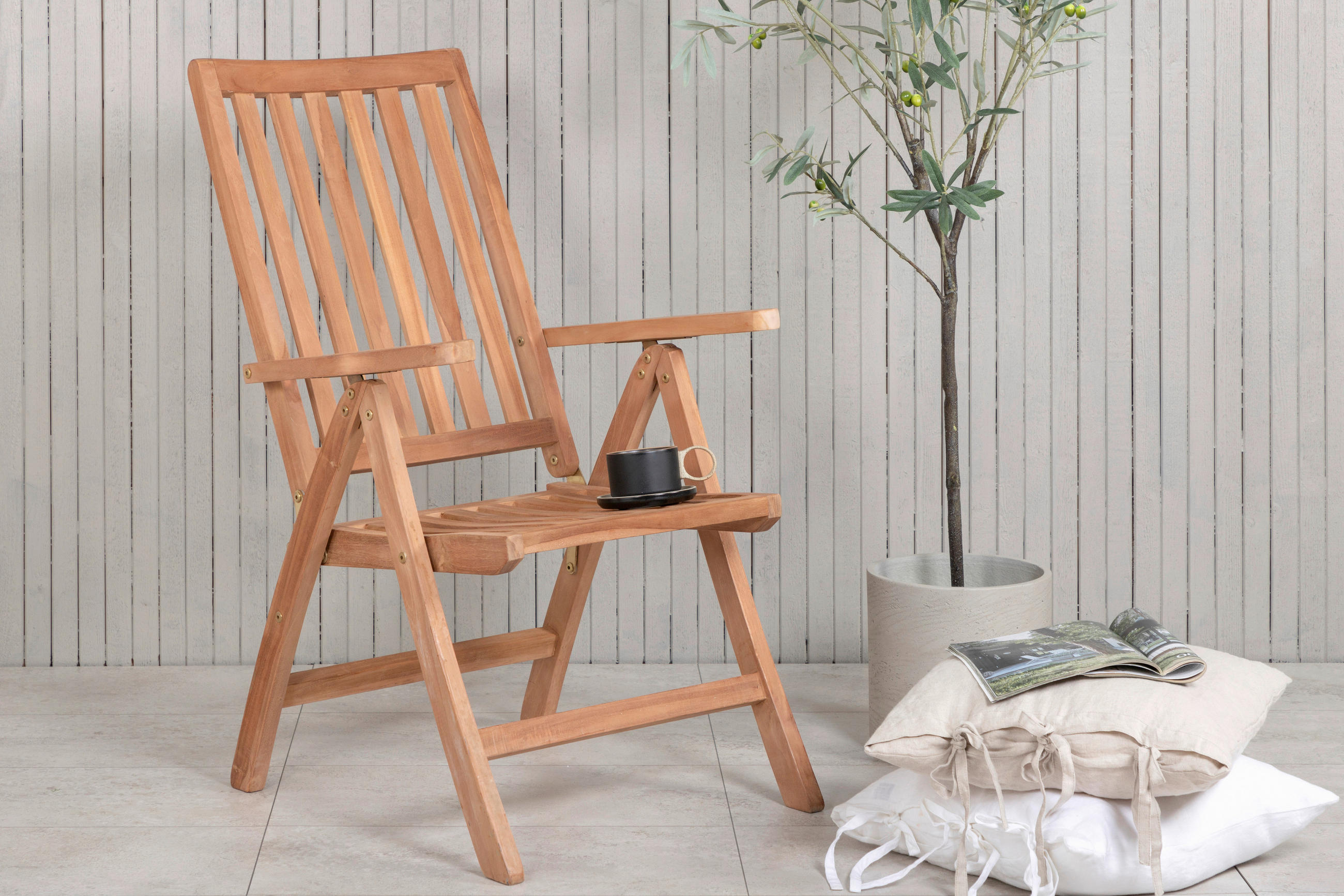 KLAPPSTUHL Teakholz Teakfarben  - Teakfarben, KONVENTIONELL, Holz (62/105/73cm) - Gardenson