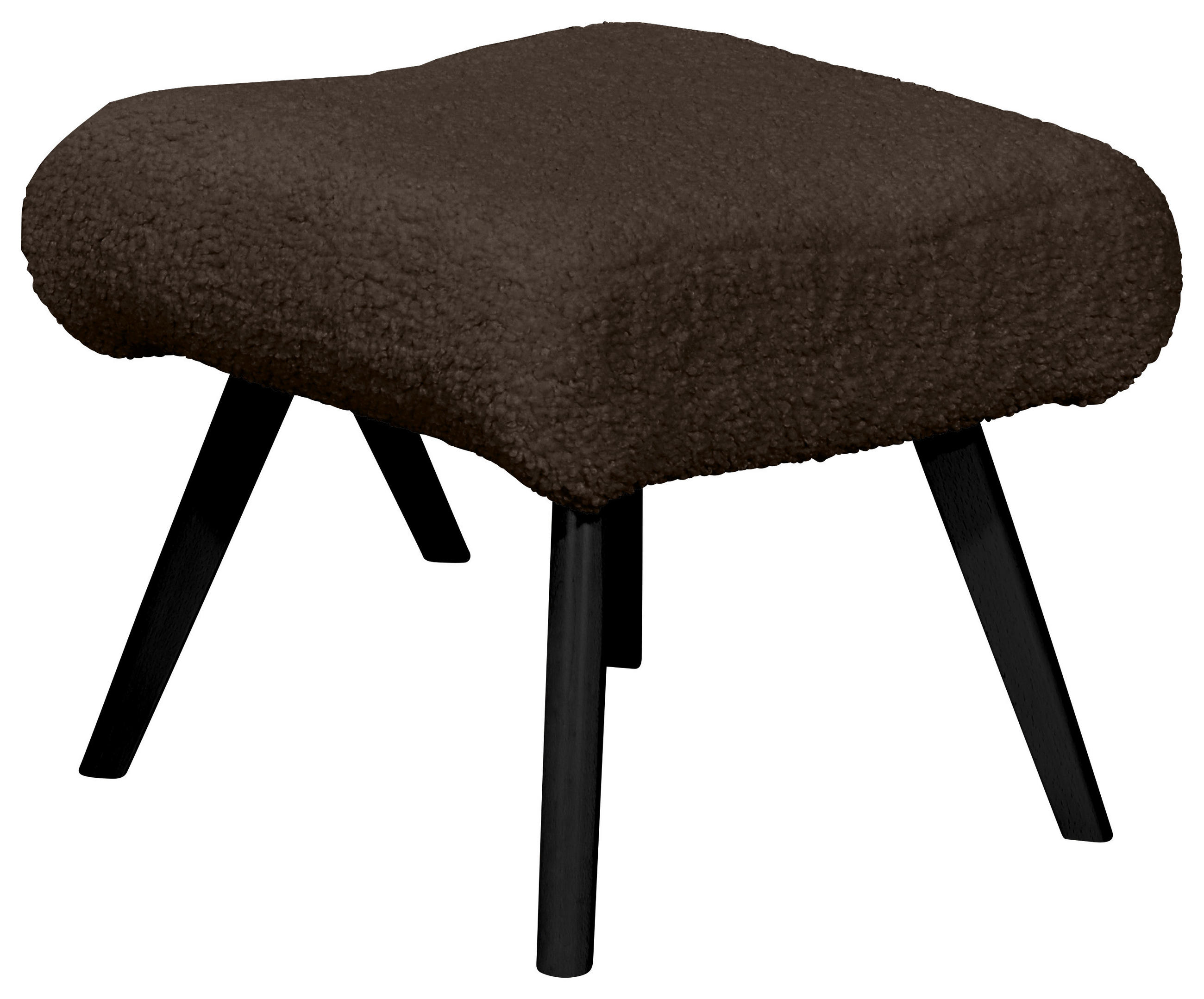 HOCKER Teddystoff Braun, Schwarz  - Schwarz/Braun, Design, Holz/Textil (52/46/57cm) - MID.YOU