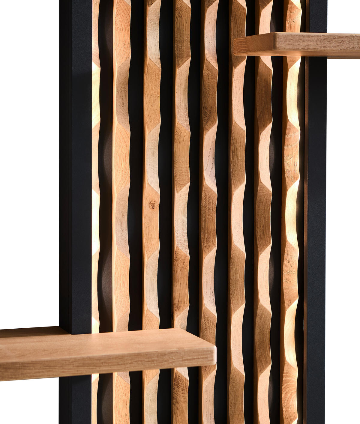 LOWBOARD  267/189/42 cm 4 Schublade(n) stehend, Beleuchtung  - Eichefarben/Anthrazit, Design, Holz/Holzwerkstoff (267/189/42cm) - Moderano