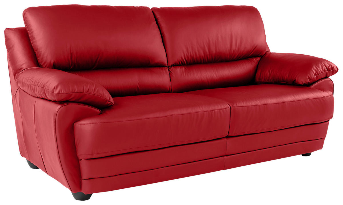 2-SITZER-SOFA in Lederlook Rot  - Rot, Design, Kunststoff/Textil (209/97/100cm) - Livetastic