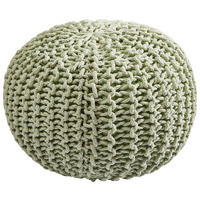 POUF Textilgeflecht Uni Grau 55/55/35 cm  - Grau/Grün, Trend, Textil (55/55/35cm) - Linea Natura