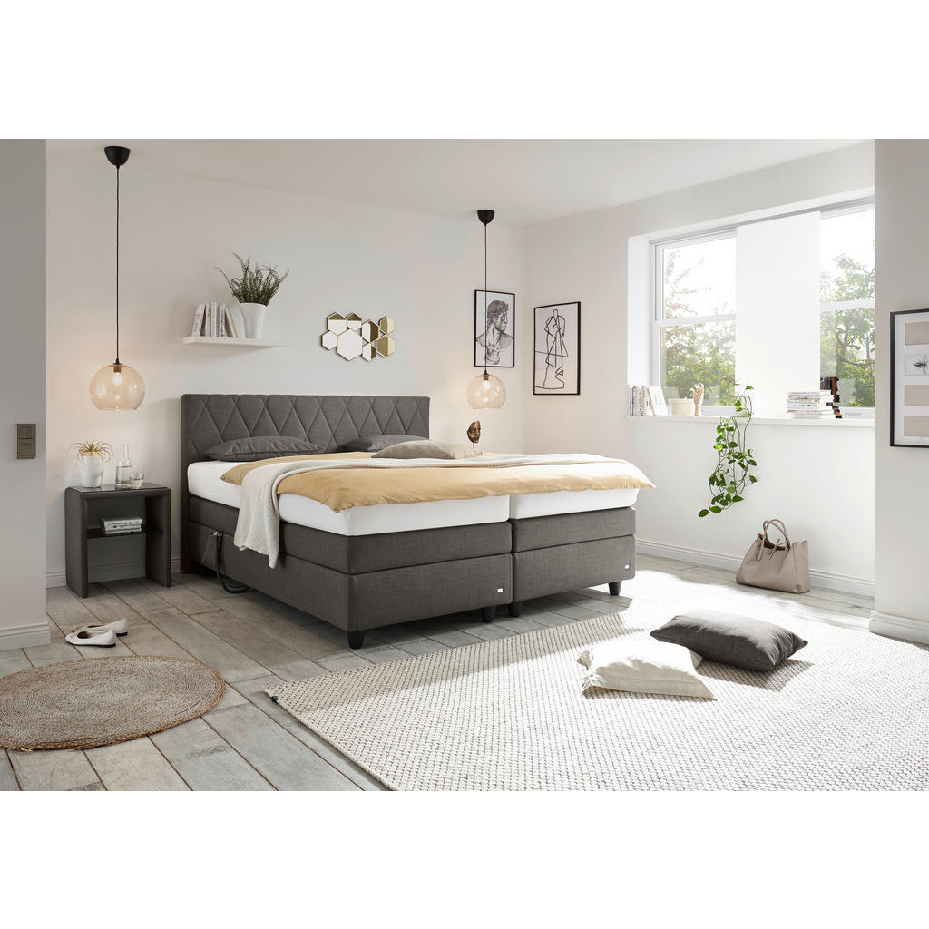 Thumbnail - RUF Betten Boxspringbett, Dunkelgrau, Textil, H2, 7-Zonen, Höhe ca. 26 cm, 180x200 cm, Oeko-Tex® Standard 100, Dgm, Made...
