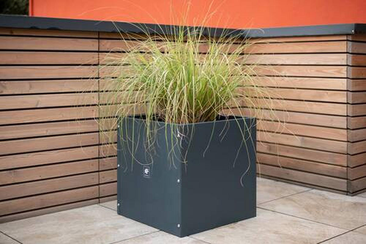 PFLANZENTOPF 50/50/50 cm Anthrazit  - Anthrazit, Basics, Metall (50/50/50cm)