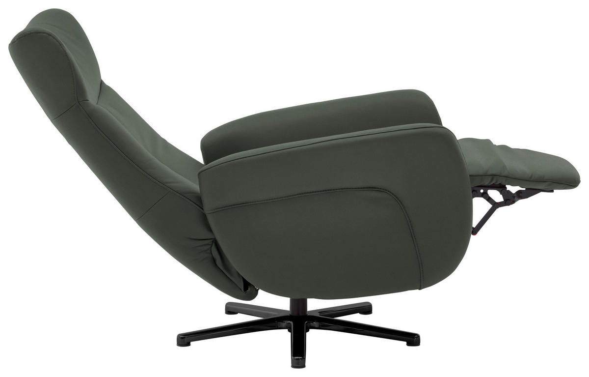 RELAXSESSEL in Leder Dunkelgrün  - Dunkelgrün/Schwarz, Design, Leder/Metall (76/112/83cm) - Beldomo Speed