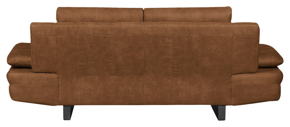 2-SITZER-SOFA in Mikrofaser Cognac  - Cognac/Schwarz, Design, Textil/Metall (198/78/88cm) - MID.YOU