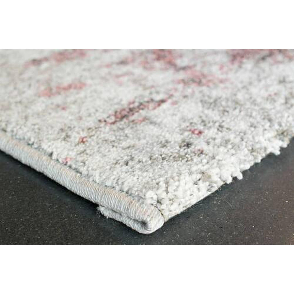 Thumbnail - Novel Webteppich Sorrent, Grau, Rosa, Silber, Textil, Abstraktes, rechteckig, 67x140 cm, Oeko-Tex® Standard 100, für Fuß...