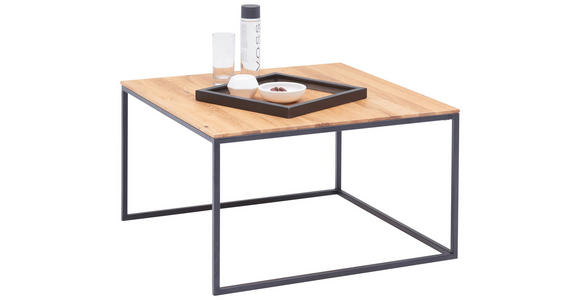 COUCHTISCH in Holz, Metall 70/70/42 cm  - Buchefarben/Schwarz, Design, Holz/Metall (70/70/42cm) - Johann Jakob