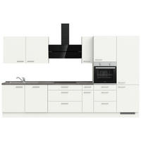 BUCĂTĂRIE FĂRĂ ELECTROCASNICE  - alb/culoare inox, Modern, metal/material pe bază de lemn (360cm) - Nobilia