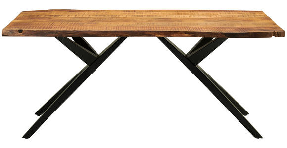 ESSTISCH in Holz, Metall 180/90/77 cm - Schwarz/Naturfarben, ROMANTIK / LANDHAUS, Holz/Metall (180/90/77cm) - Landscape