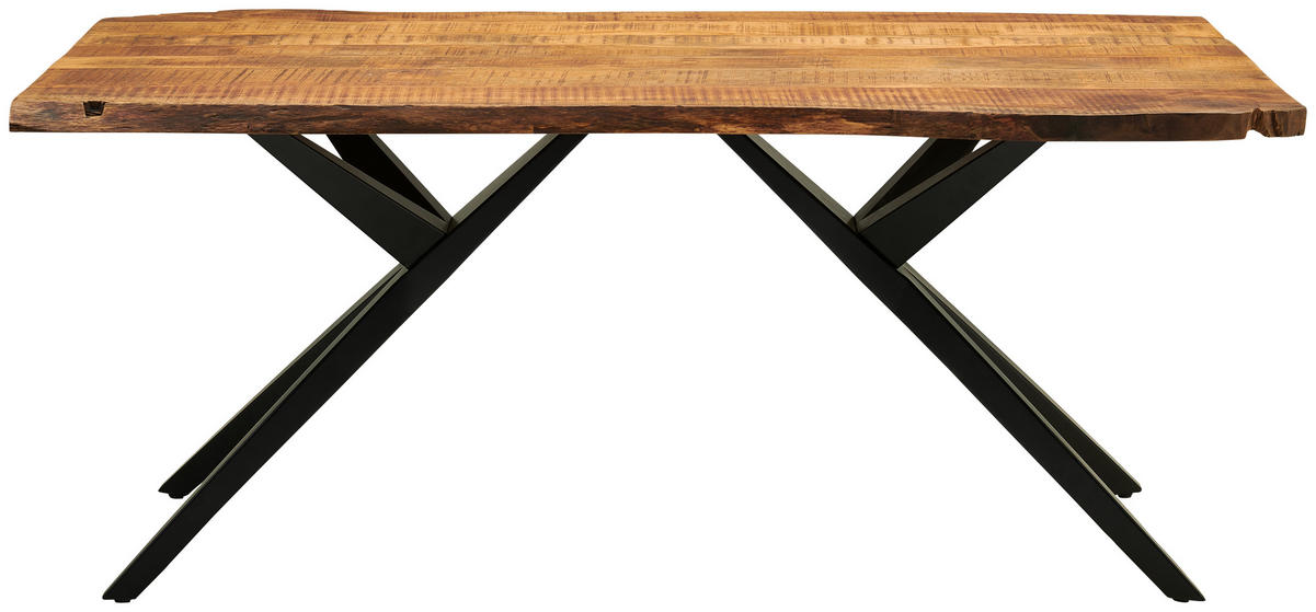 MATBORD i trä, metall 180/90/77 cm   - svart/naturfärgad, Romantik / Lanthus, metall/trä (180/90/77cm) - Landscape