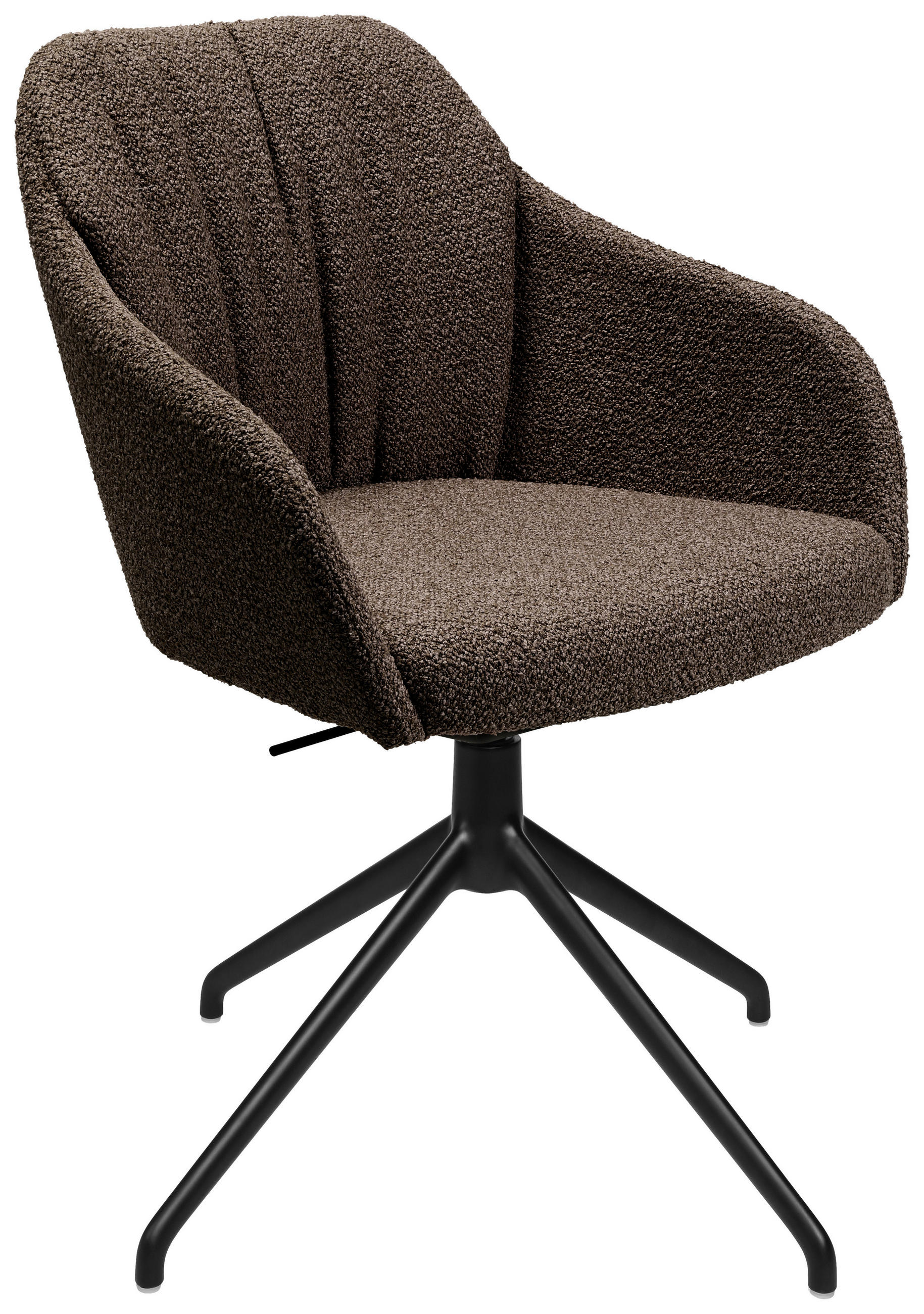 ARMLEHNSTUHL  in Aluminium Flachgewebe  - Dunkelbraun/Schwarz, Design, Textil/Metall (58/81,5-84,5/60cm) - Johann Jakob