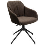 ARMLEHNSTUHL  in Aluminium Flachgewebe  - Dunkelbraun/Schwarz, Design, Textil/Metall (58/81,5-84,5/60cm) - Johann Jakob