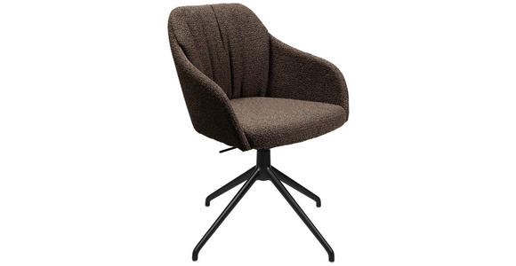 ARMLEHNSTUHL in Aluminium Flachgewebe - Dunkelbraun/Schwarz, Design, Textil/Metall (58/81,5-84,5/60cm) - Johann Jakob
