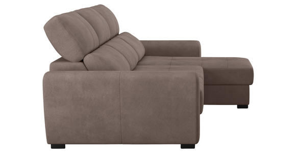 ECKSOFA  in Mikrofaser Taupe  - Taupe/Schwarz, KONVENTIONELL, Kunststoff/Textil (285/177cm) - Carryhome
