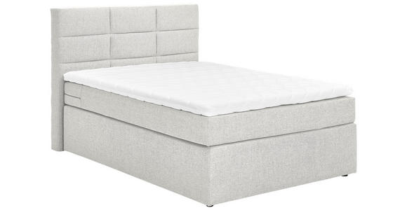 BOXSPRINGBETT 140/200 cm,  in Grauweiß, Bettkasten, Topper, Matratzen, H3 = fest  - Grauweiß/Schwarz, KONVENTIONELL, Textil (140/200cm) - Carryhome