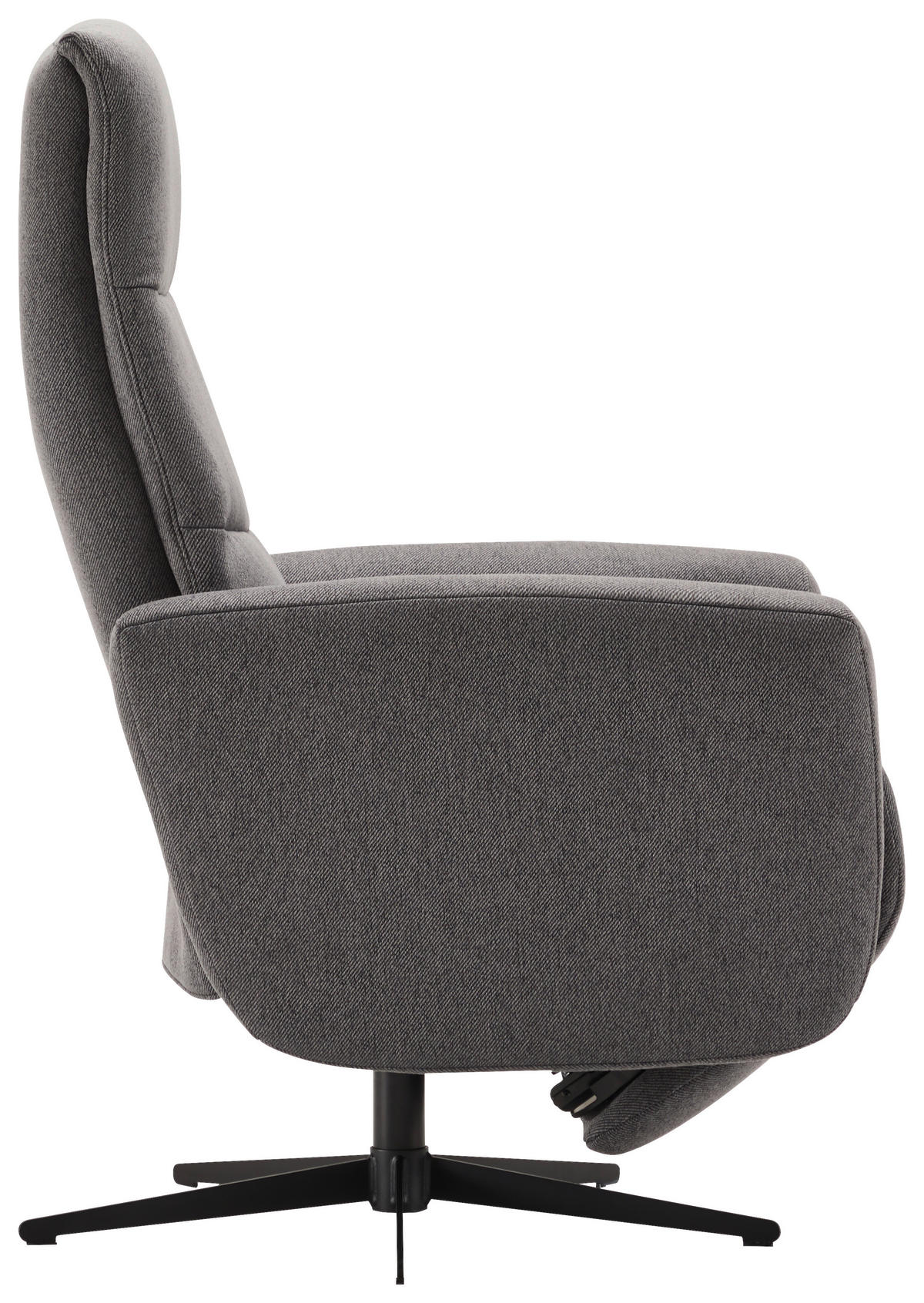 RELAXSESSEL Webstoff Fußteilverstellung    - Dunkelgrau/Schwarz, Design, Textil/Metall (76/104/77cm) - Livetastic